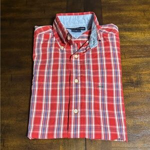 Tommy Hilfiger Red and Blue Plaid Men's Shirt